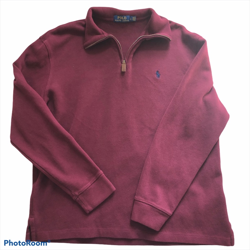 Polo Ralph Lauren Quarter Zip Burgundy Sweater  L